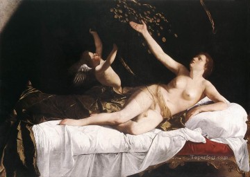 ヌード Painting - ダナエの女性ヌード オラツィオ・ジェンティレスキ